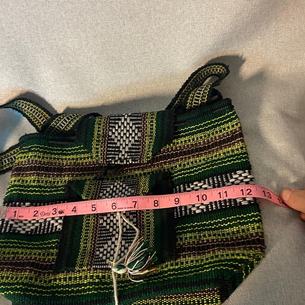 Backpack Woven Multicolor Boho Bag Hippie Drawstring - Picture 8 of 10